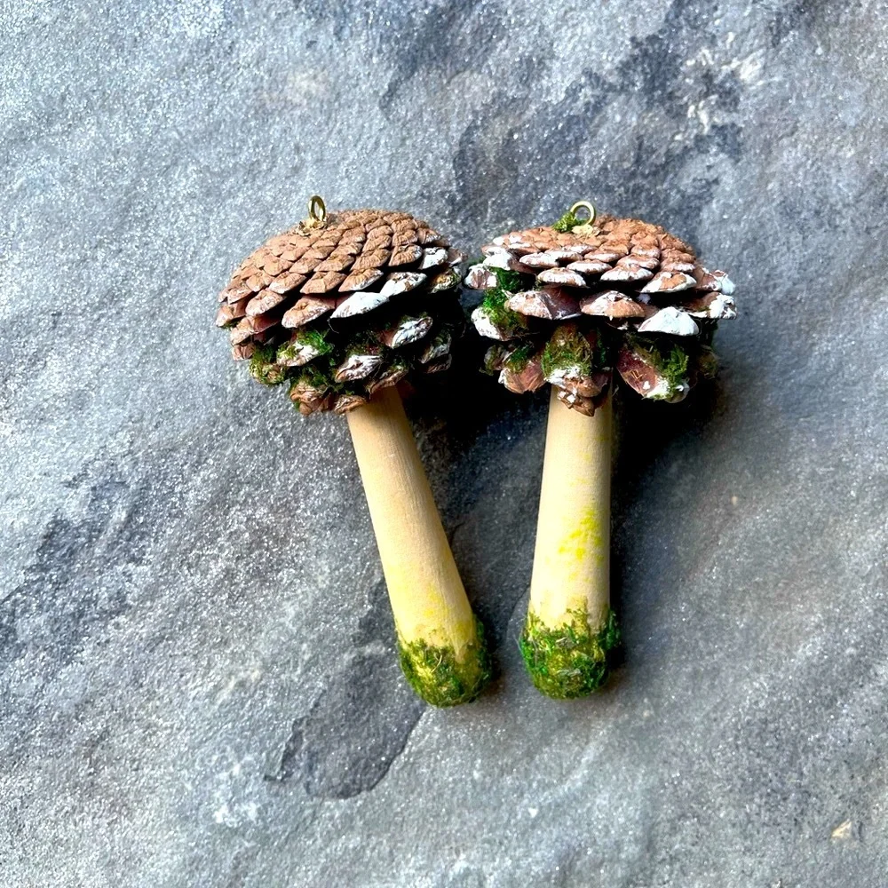 New🌟Mushroom Paulowina Wood Ornament